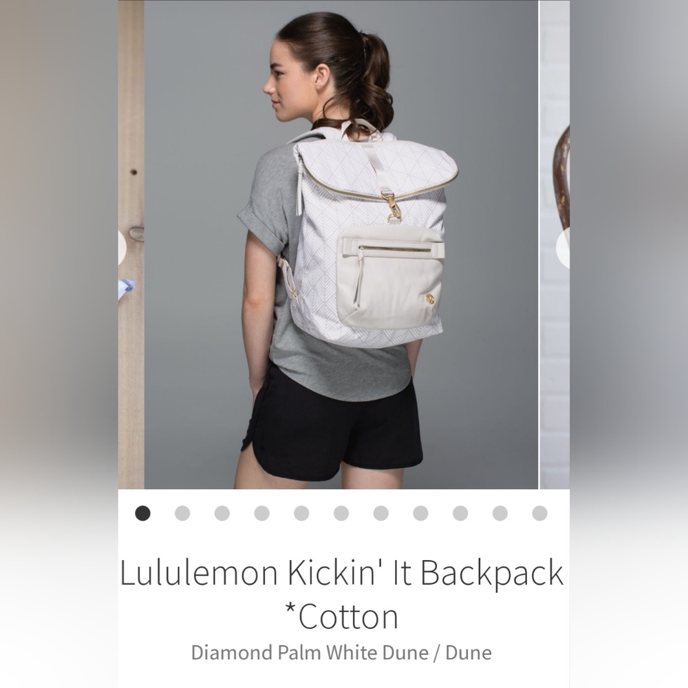 Lululemon Kickin' It Backpack Cotton- Diamond Palm White Dune